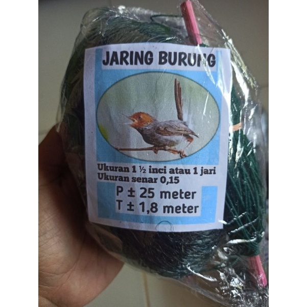 Jaring burung warna hitam siap pakai P25meter