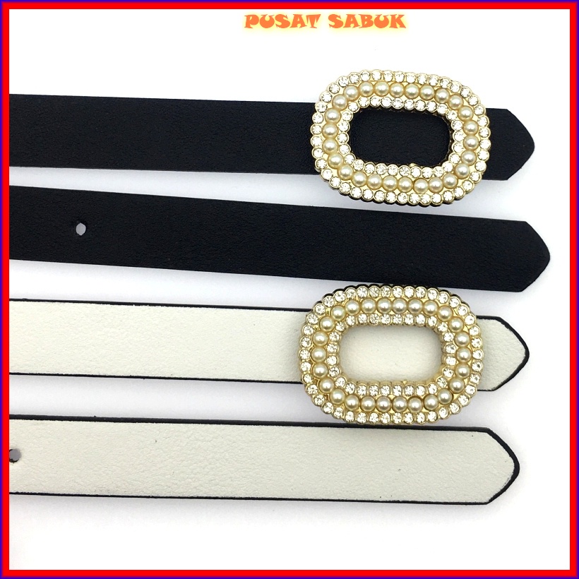 Gesper Ikat Pinggang Belt Wanita Tali Kulit Women Gasper Cantik Sabuk kecil kekinian Fashion Korea Import Murah Grosir Warna Kepang Aksesoris Mewah Blet Emas Hitam Gadis Pesta Putih Coklat Besar Kuat Besar Lebar