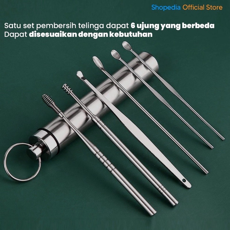 Pembersih Telinga Korek Kuping Ear Wax Picker 5 pcs - 1 SET Alat Korek Kuping Pembersih Telinga Kotoran Ear Wax Cleaning Kit