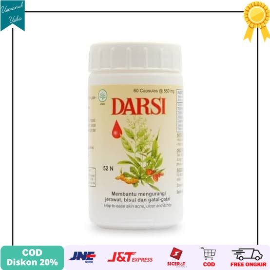 

❤COD❤ darsi 60 kapsul - untuk mengurangi jerawat bisul dan gatal gatal