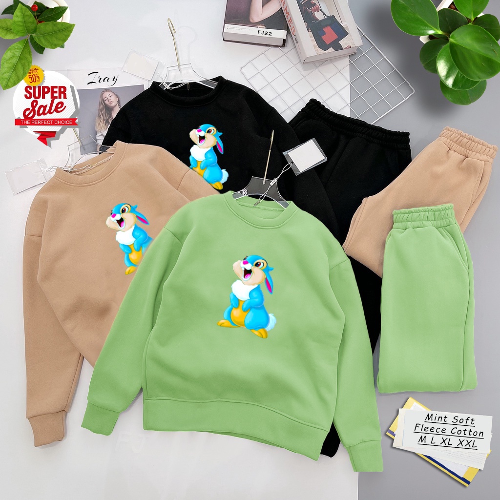 🅳🅵 Sweater Rabbit Happy Sunday | Sweter Pria &amp; Wanita | Dhea Fashion