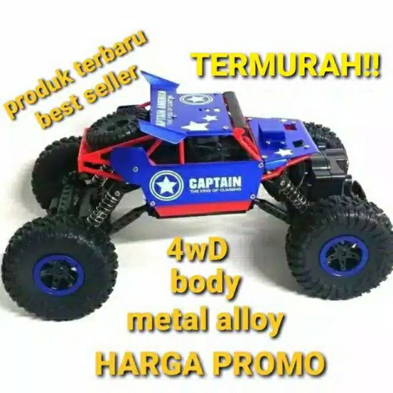 Mobil Remote Control Rock Crawler 4WD Bahan Metal | RC Car Rock Crawler 4WD Metal Alloy225