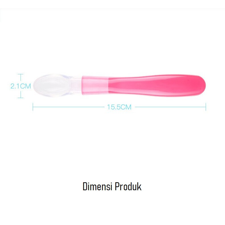 Silicone Spoon with Travel Case Sendok Makan Bayi Silikon dengan Wadah