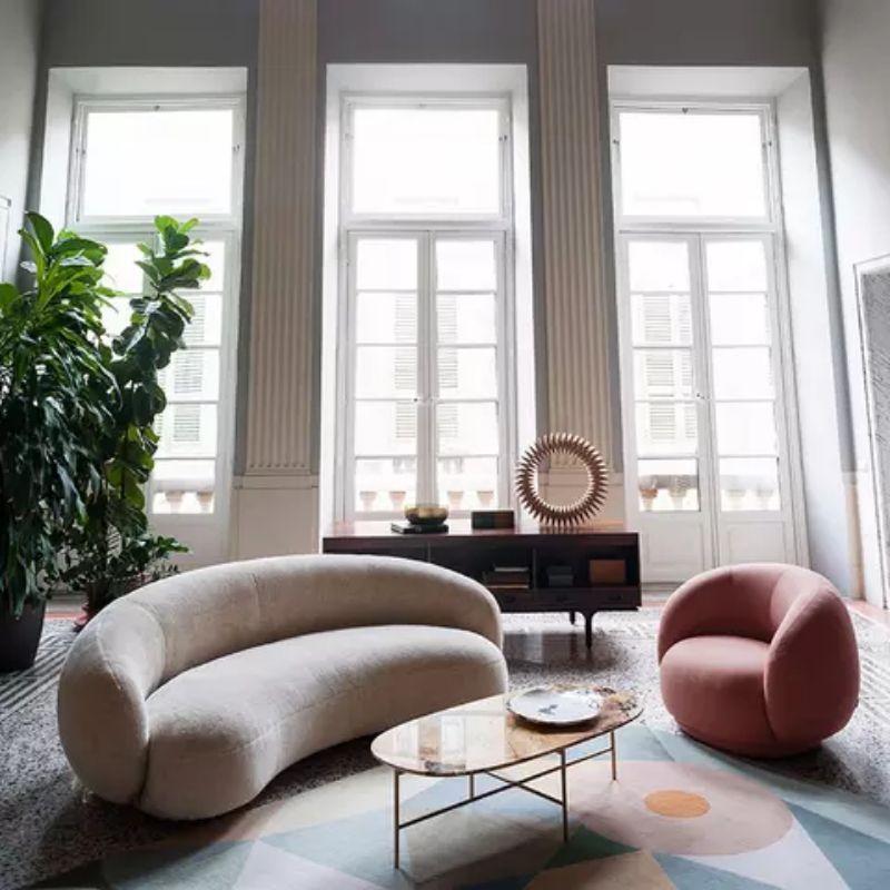 Sofa Luxury Sofa Letter L Set kain bludru bulat Sofa Terbaik