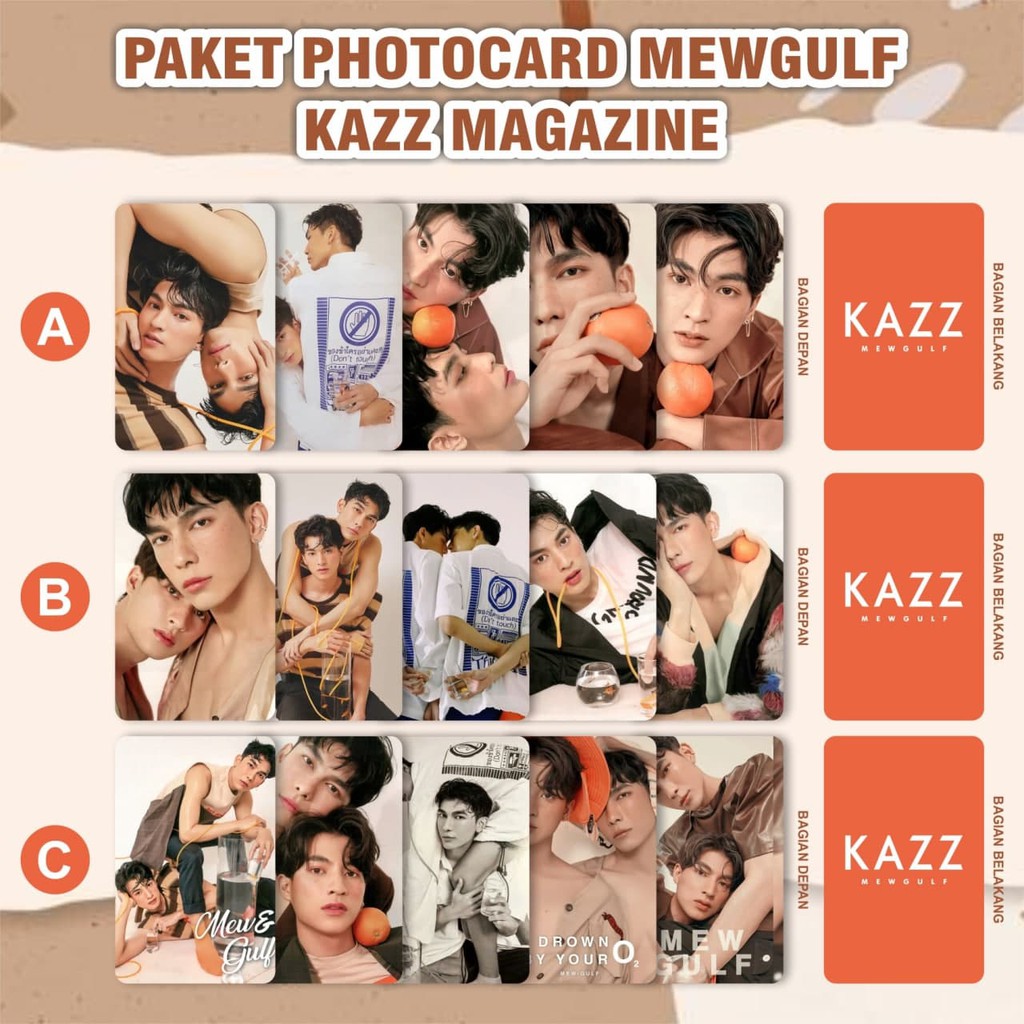 PHOTOCARD SET MEWGULF X KAZZ MAGAZINE THAILAND STUFF