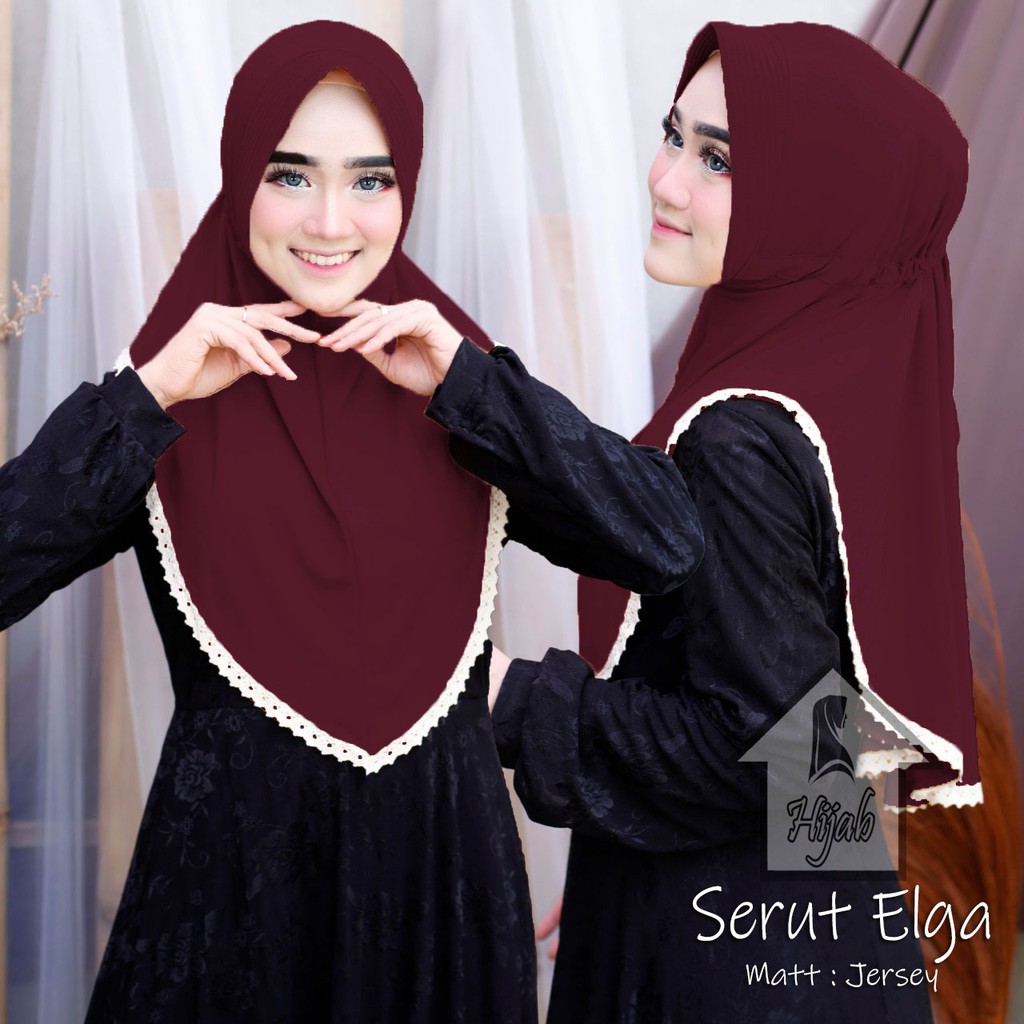 JILBAB INSTAN JERSEY TERBARU HIJAB BERGO SERUT ELGA KERUDUNG INSTAN BERGO TERMURAH RUMAH HIJA'B-Maroon