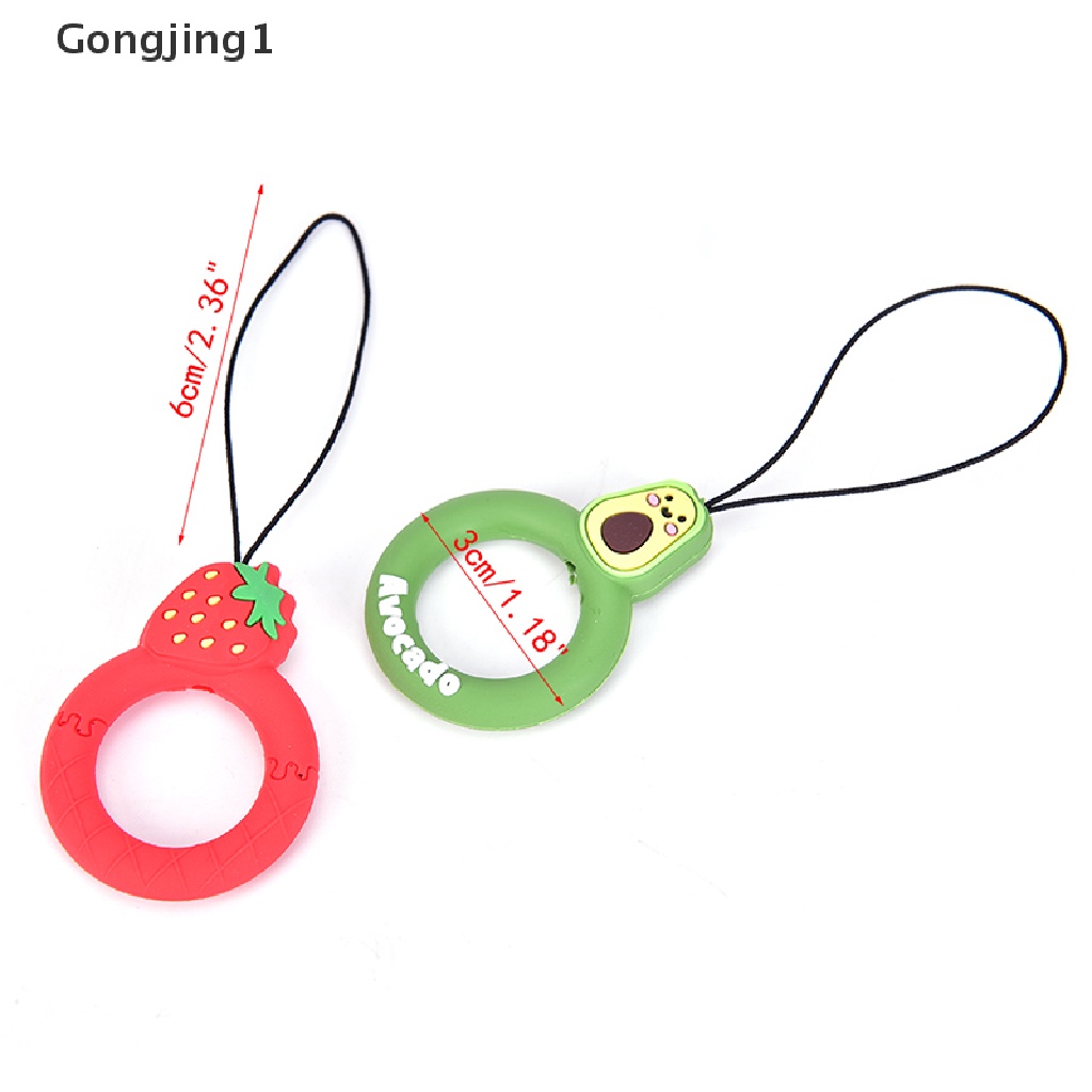 Gongjing1 Tali Lanyard Silikon Anti Hilang Motif Kartun 3D Untuk Handphone Universal