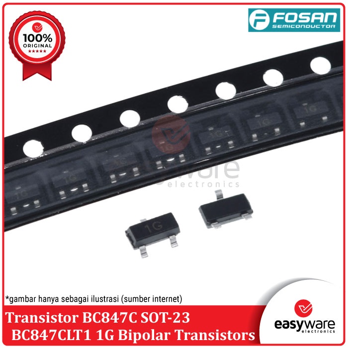 Transistor BC847 SOT-123 BC847C 1G SOT123 BC847 SMD ORI BC847CLT1 1G