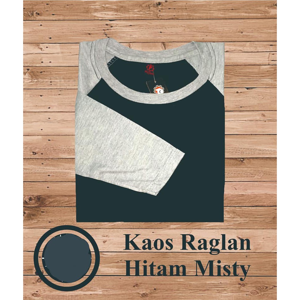 kaos raglan anak HITAM - raglan polos - kaos remaja - raglan anak ABG