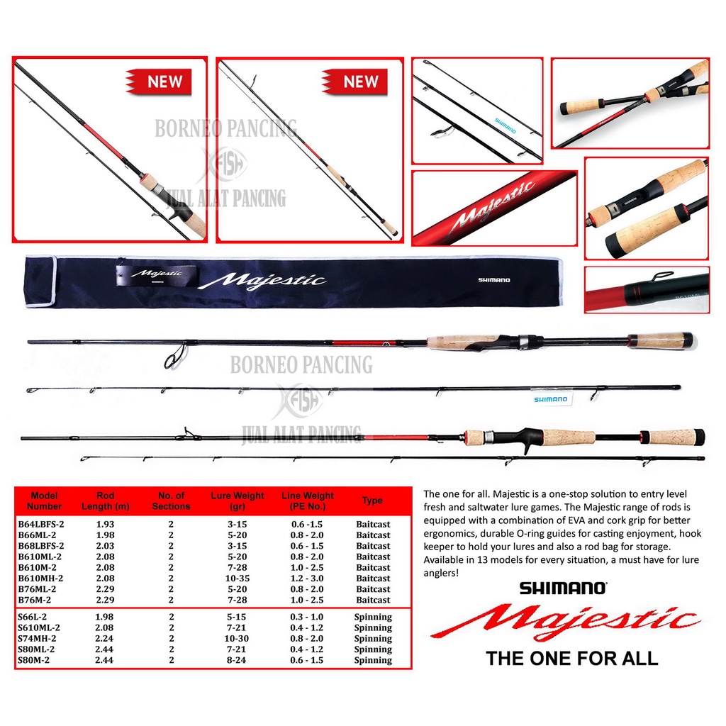 Joran Shimano MAJESTIC B 610MH-2 Baitcast