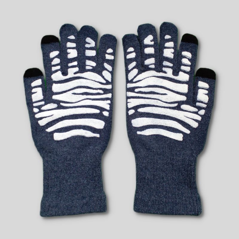 SARUNG TANGAN MOTOR Allbeknow / NAVY / GLOVE / TOUCH SCREEN HP / KARET ANTI SLIP / RAJUT