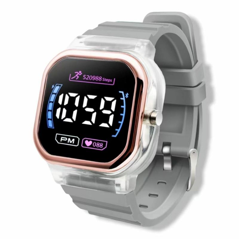 Rubber Led Pria Wanita Jam Tangan Fashion Water Resistant Kasual