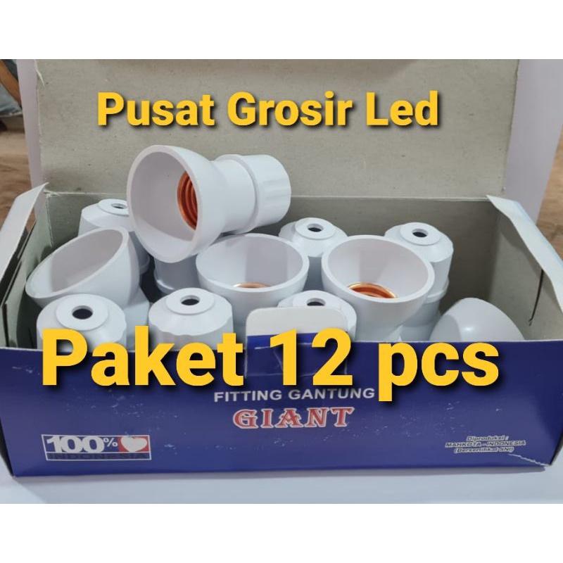 Paket 1 box isi 12 pcs Fitting Gantung Jumbo Putih