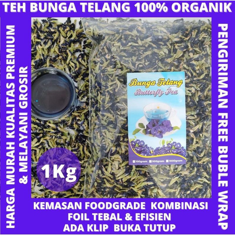 Bunga Telang Organik 250 gram 500gram 1000gram