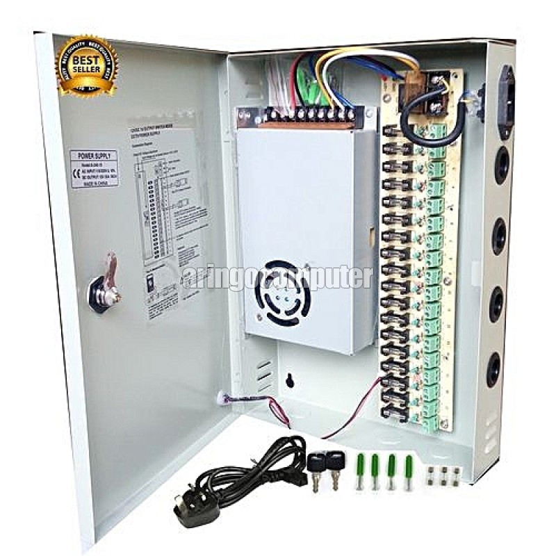 CCTV General BOX PANEL + Adaptor Central PSU 30A 12V