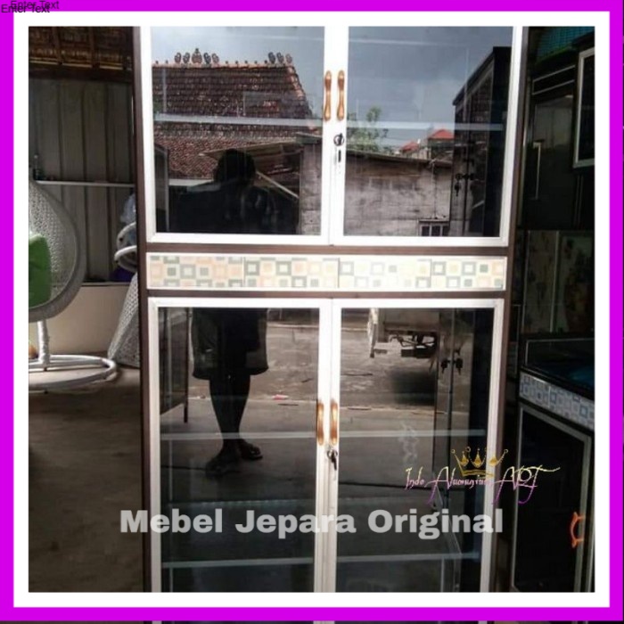 Lemari Dapur Lemari Rak Kaca Alumunium Serbaguna Anti Karat