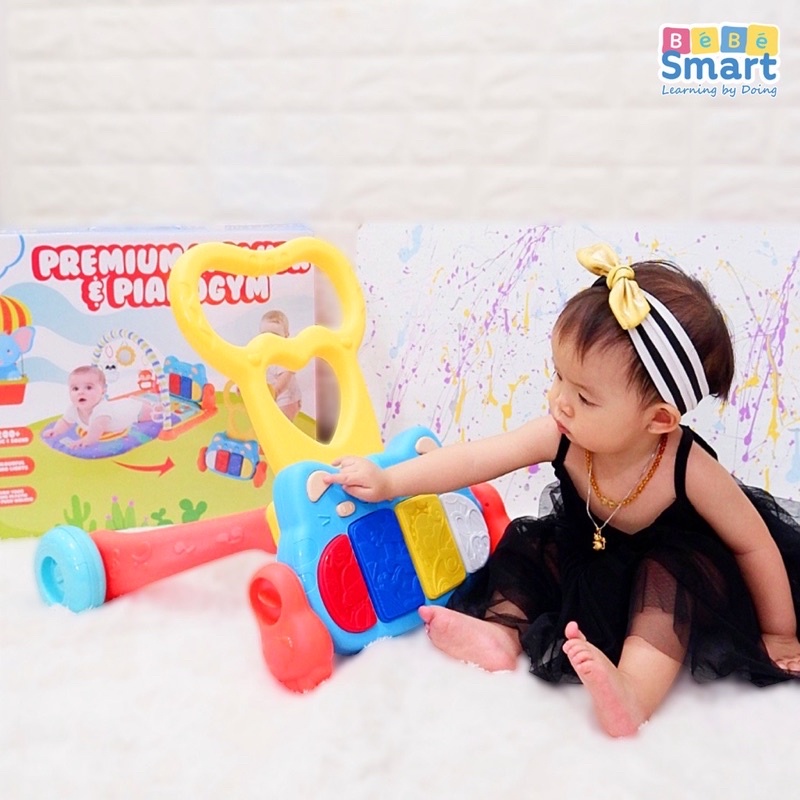 Bebe Smart Premium Walker &amp; Pianogym Mainan Edukasi Sensorik Bayi Kado Hadiah Lahiran Mainan Musik Piano Latihan berjalan