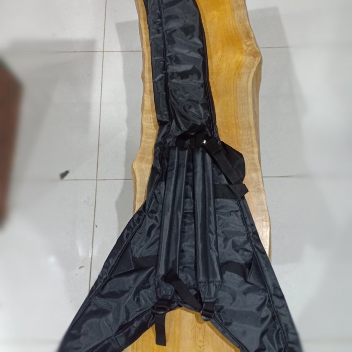 Tas gitar listrik FLYING V - Kaki Sejajar - head kiri/kanan/lurur