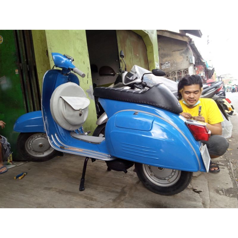 jok vespa Caferacer Model Longtail untuk Super Sprint bahan kualitas premium