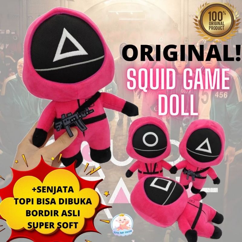 Limited Stok! Boneka Squid Game Tentara Merah Premium Super Soft 30 cm Original Import