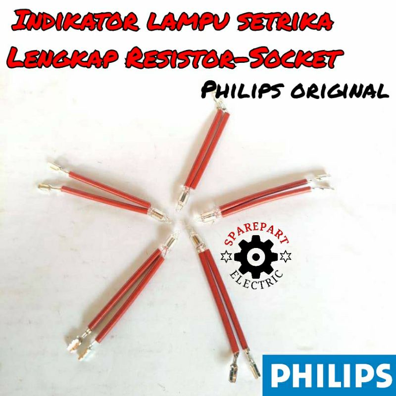 INDIKATOR LAMPU - RESISTOR LENGKAP UNTUK SETRIKA PHILIPS ORIGINAL 220V