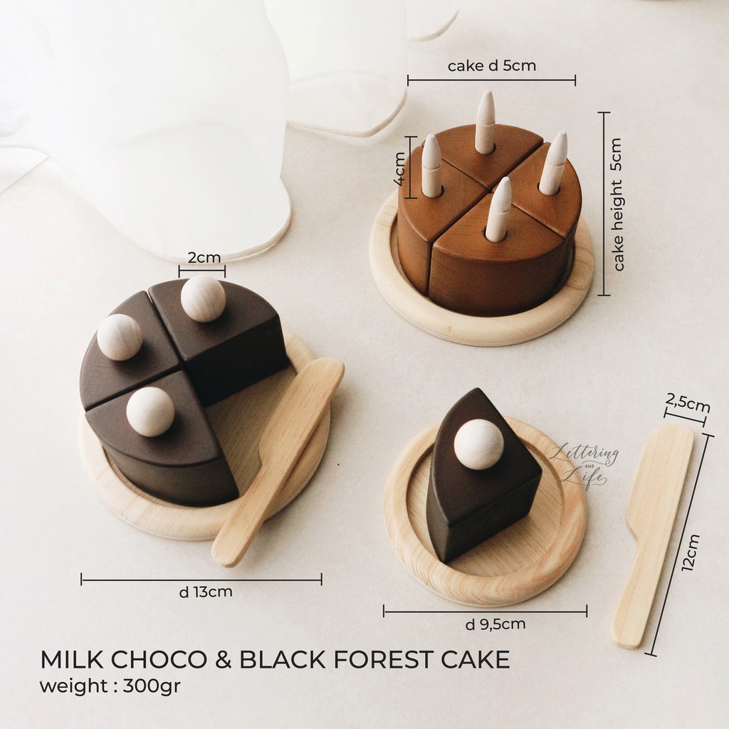 Lettering and Life Milk Choco Cake Kitchen Collections Mainan Kayu