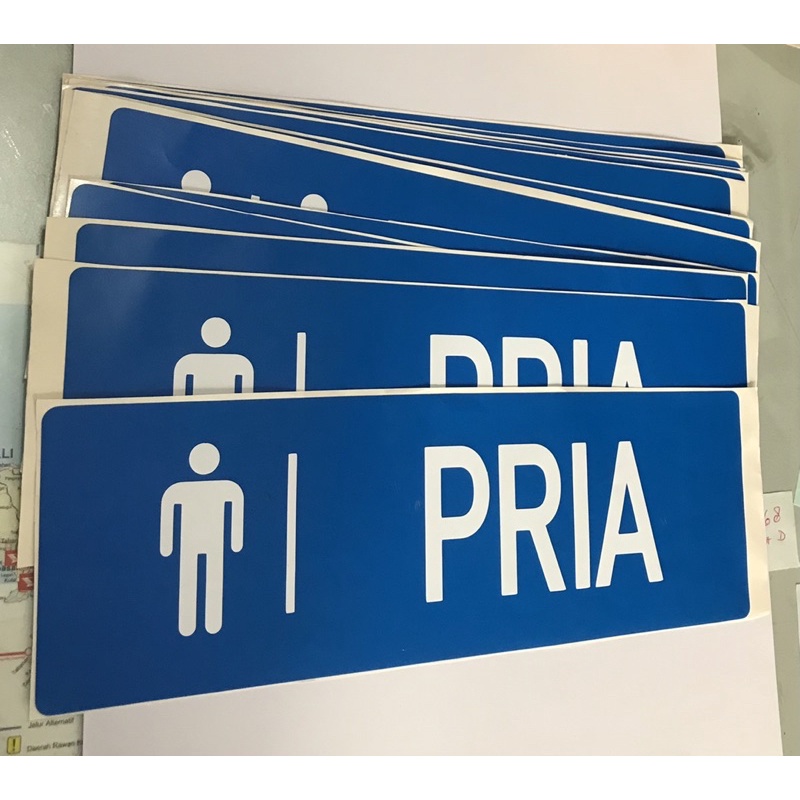 

Stiker sticker sign tanda petunjuk pria toilet wc