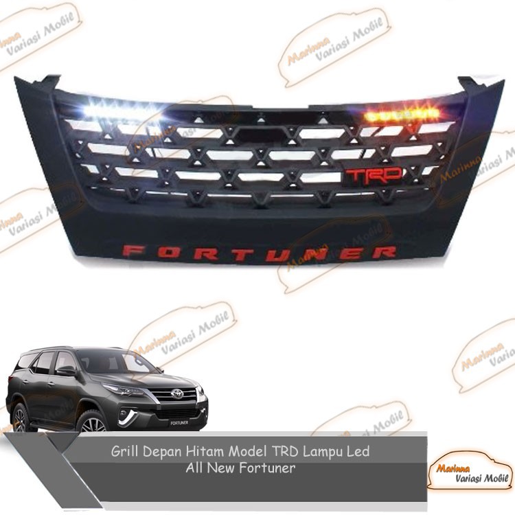 Grill Depan Hitam Model Trd Drl Led Mobil All New Fortuner