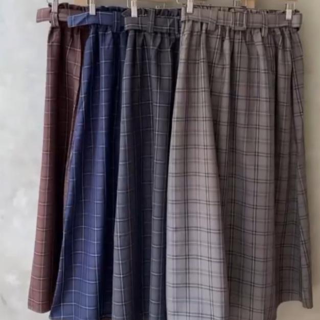 rok tartan rok kotak skirt tartan skirt kotak rok panjang - choco