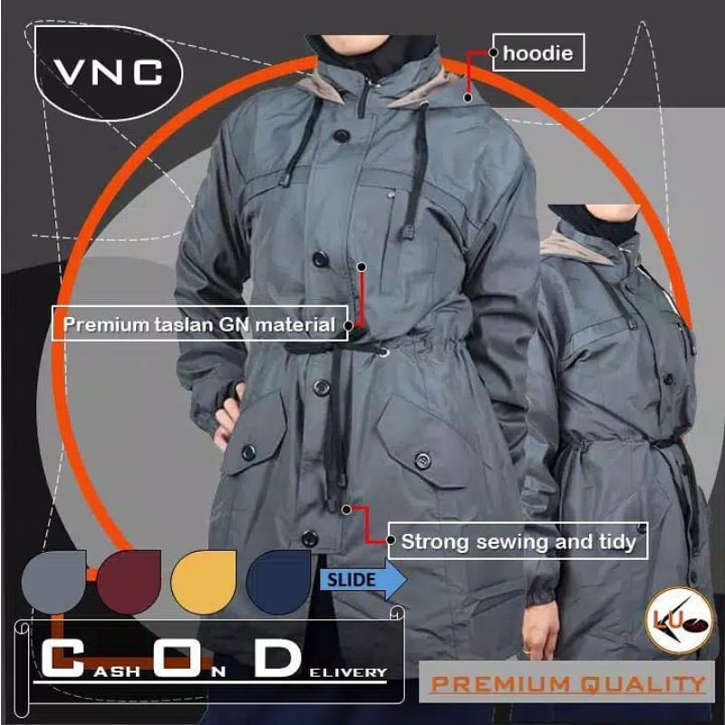 Jual Jaket Parka Wanita Muslimah Hijaber Waterproof Jacket syar i