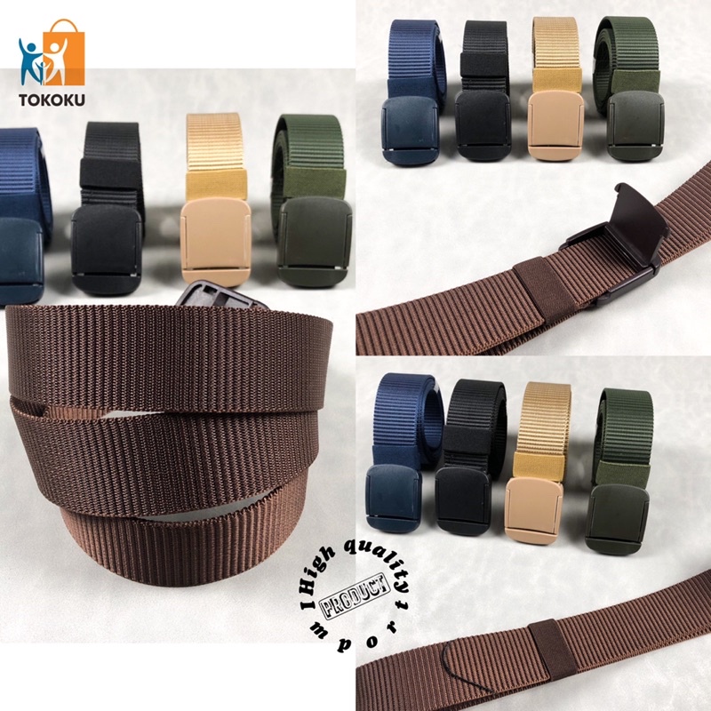 Ikat Pinggang Nylon Tactical Belt Import Kanvas Sabuk Nilon Premium