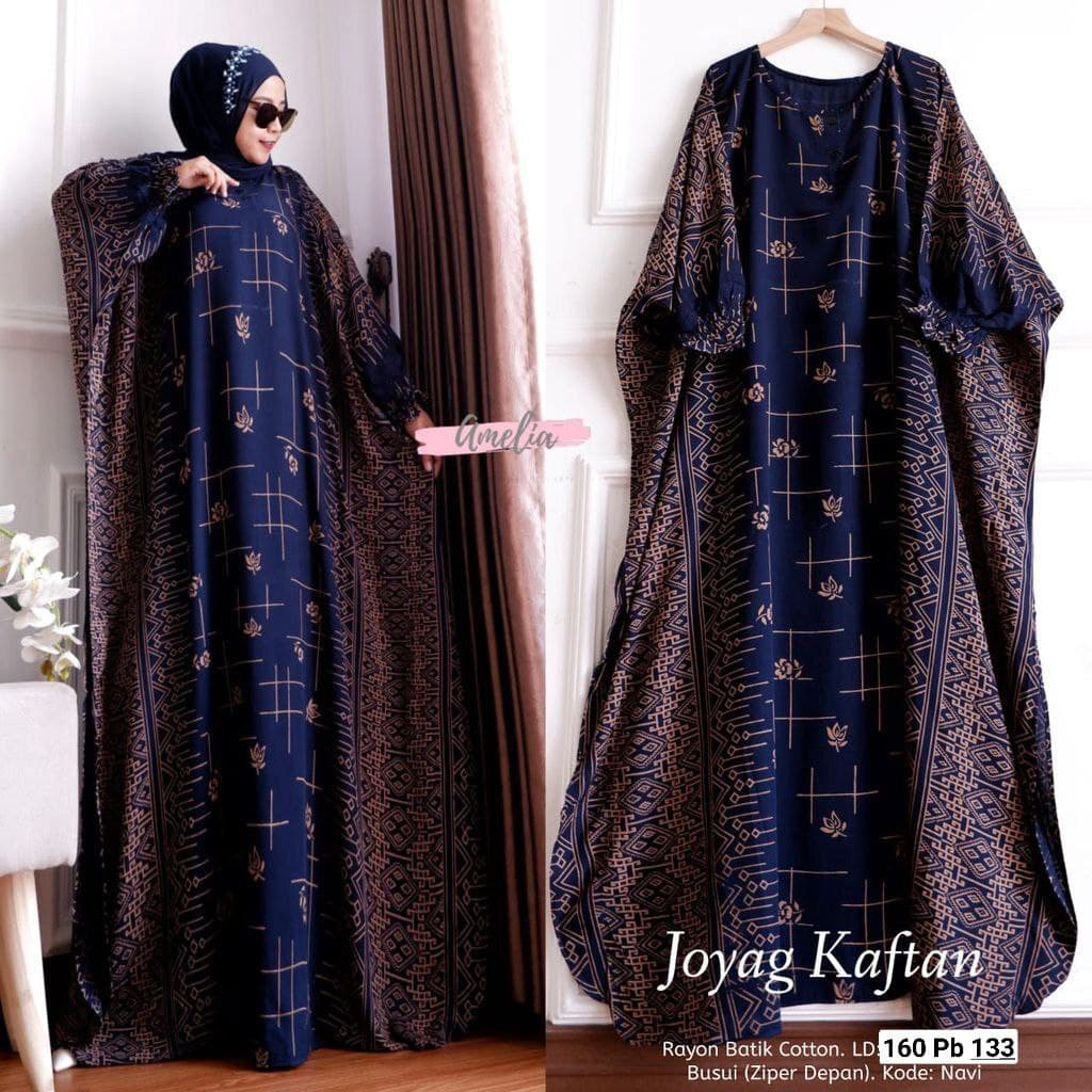 Joyag Home Kaftan Wanita Jumbo Rayon Premium Gamis Kaftan Batik Modern Kekininan Bigsize LD 150 cm