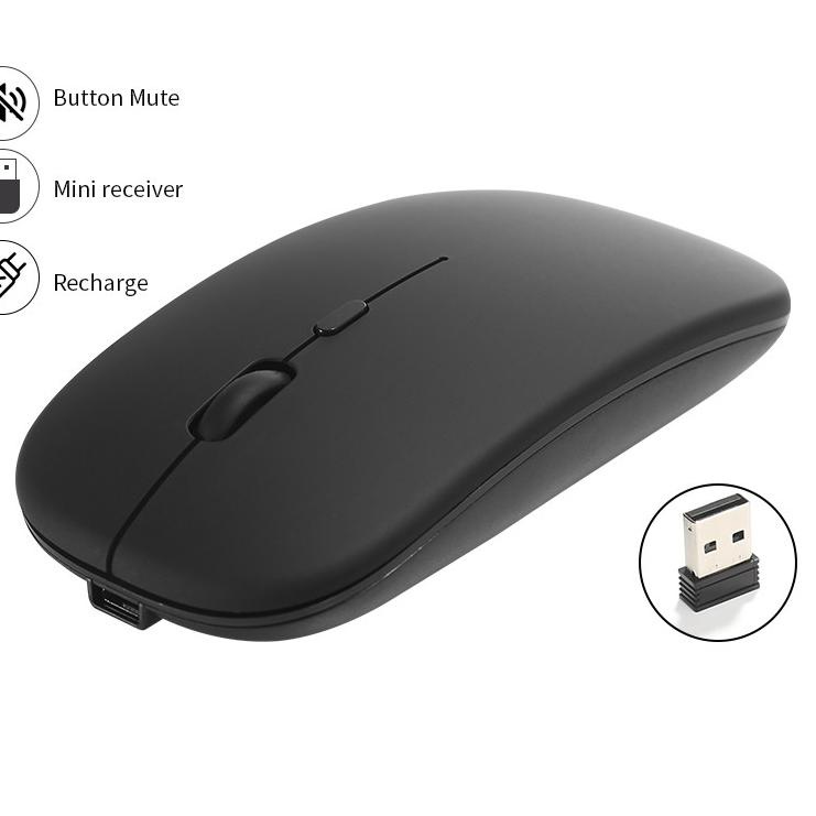 Baru Bermanfaat GROTIC Mouse Wireless X1 Silent Rechargeable 2.4Ghz 1600DPI dengan Receiver USB untuk  PC Laptop