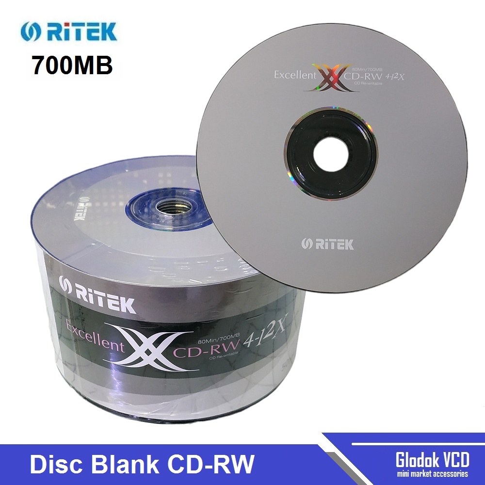 Ritek CD-RW 700mb CD Kosong / Disc Blank isi 50pcs