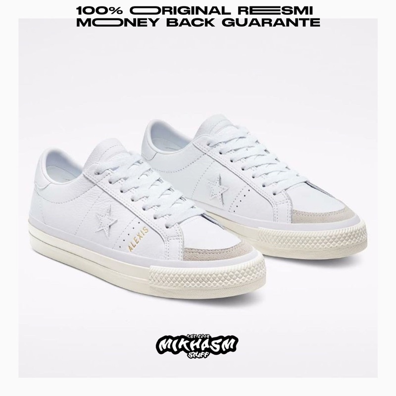 CONVERSE ONE STAR OX PRO ALEXIS LEATHER WHITE ORIGINAL RESMI