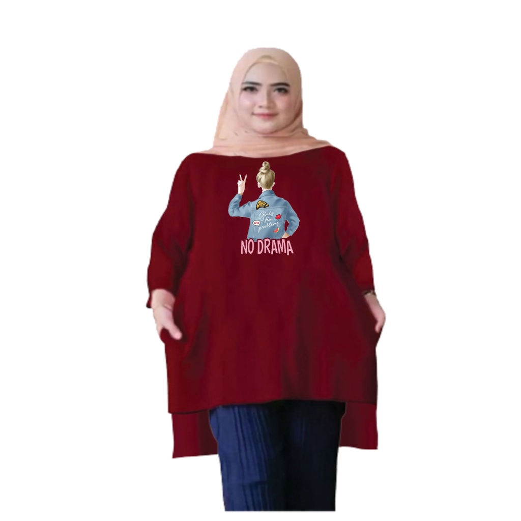 Tunik Jumbo No Drama / Atasan Wanita XL,XXL