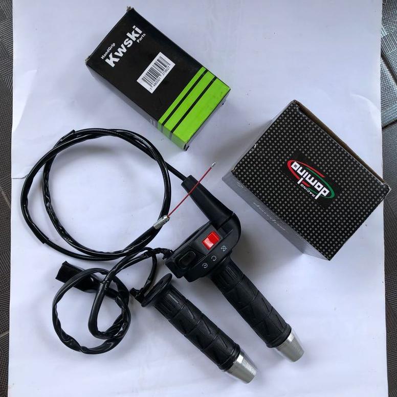 Gas Spontan Ksr Domino Set Handgrip Kaze + Jalu Stang Chrome Model Fu Universal Sepaket Gas Spontan 