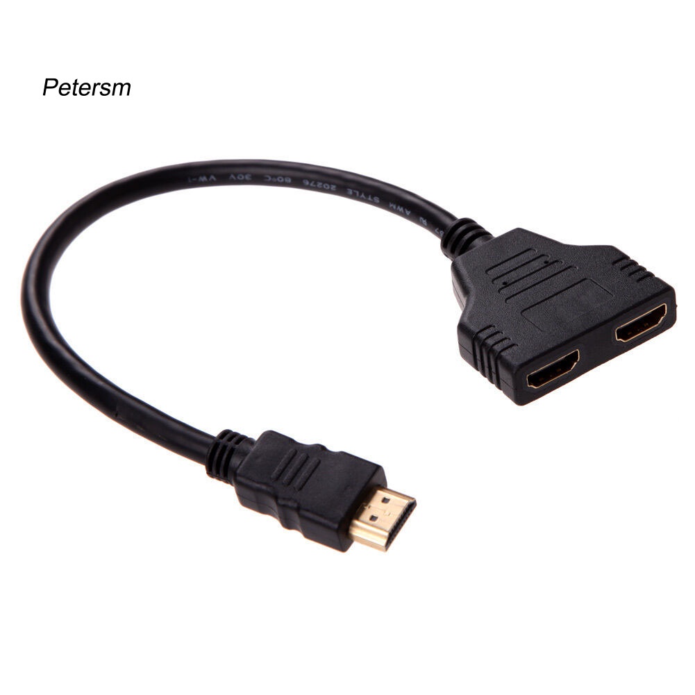 1 In 2 Out 1080p Kabel Adapter Splitter Hdmi-Compatible Male Ke Dual Female Untuk Pc Dvd
