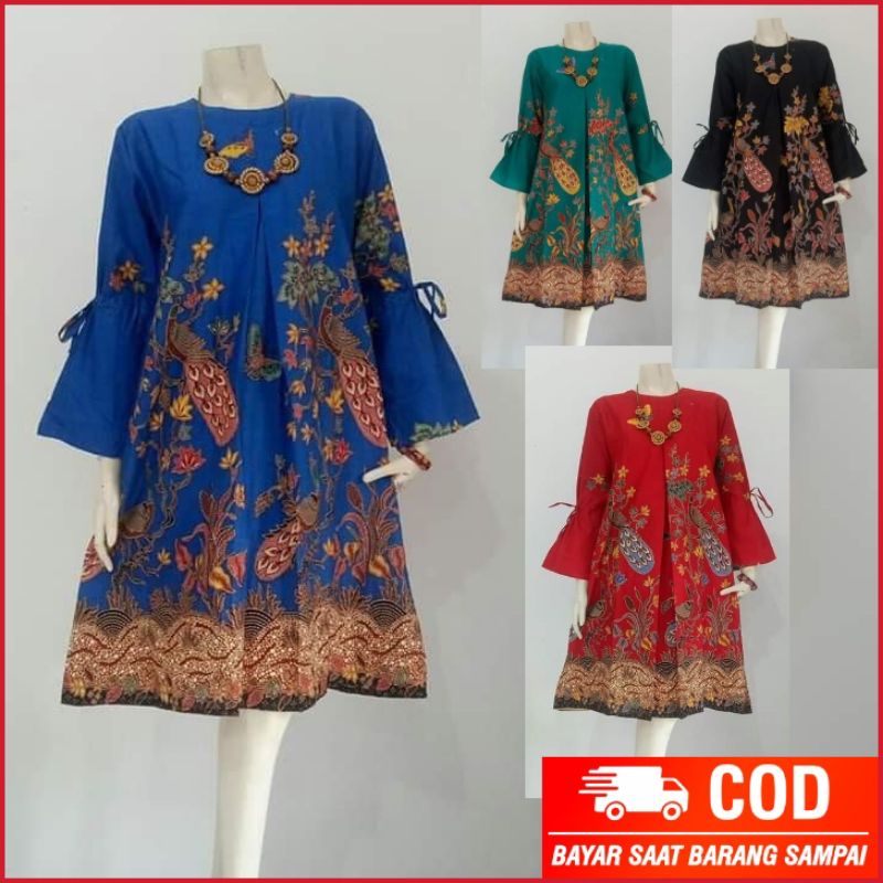 TUNIK BATIK MODERN | BAJU BATIK WANITA | TUNIK BATIK | JUMBO LD 120 CM | ATASAN BATIK WANITA | DRESS