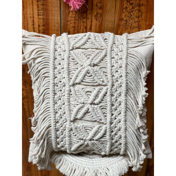 READY STOK) macrame sarung bantal/ macrame cover bantal/Dekorasi rumah