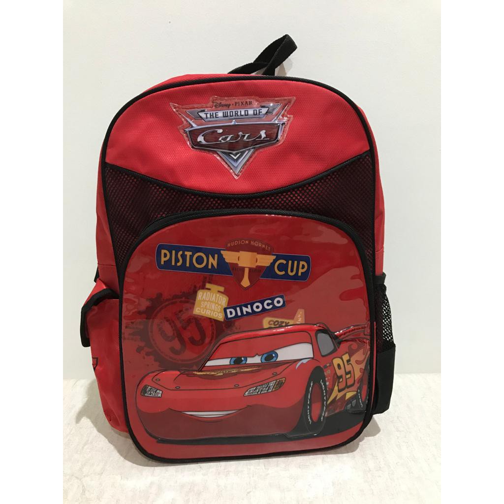 TAS BACKPACK RANSEL DISNEY PIXAR CARS ORIGINAL WARNA MERAH (28x12x40cm) (PxLxT)