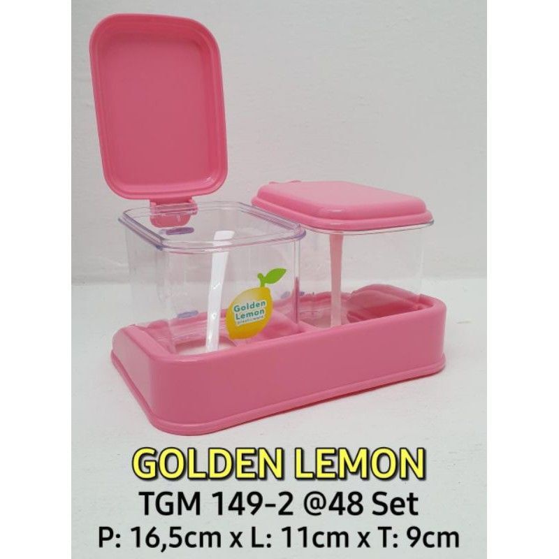 Jual Tempat Bumbu Garam Merica Golden Lemon Warna Pink Tgm 149 2 Shopee Indonesia 8710