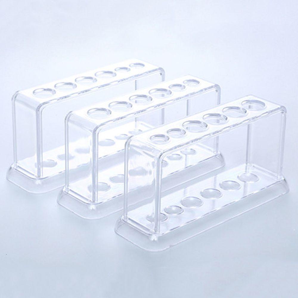 NICKOLAS1 Rak Tabung Reaksi Peralatan Lab Eksperimen 16.7*8*3cm Plastik Bening 6lubang Test Tube Holder