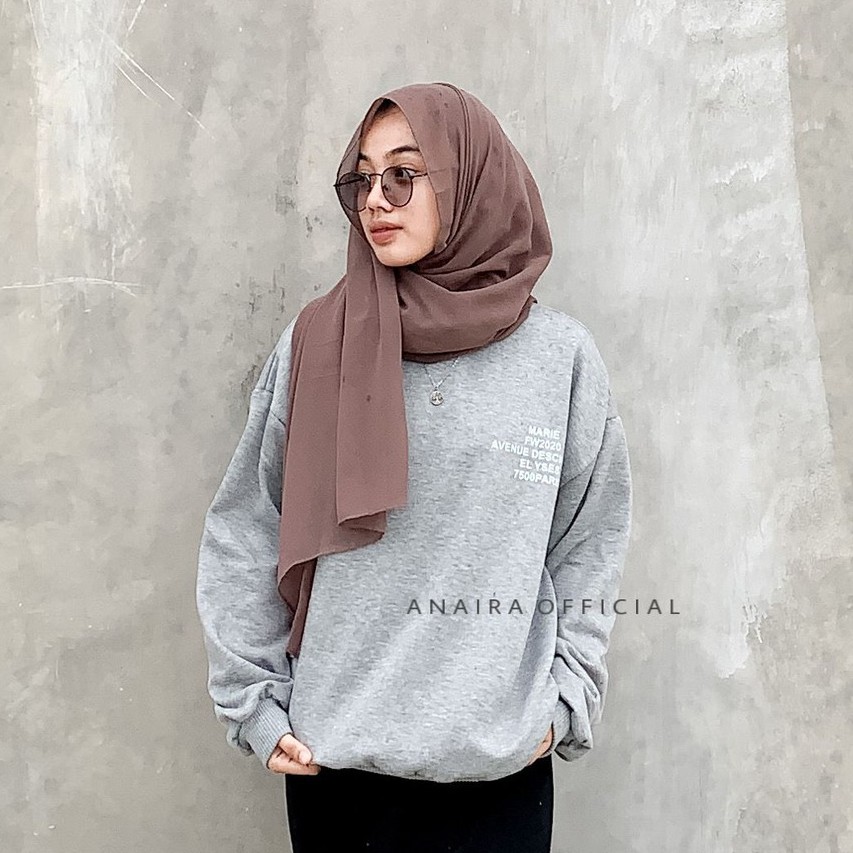 MARIE SWEATER SWITER SWETER OVERSIZE PRIA WANITA CREWNECK