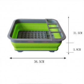 Rak Pengering Dapur Piring Gelas Foldable Collapsible Drainer - QW-822 - Gray