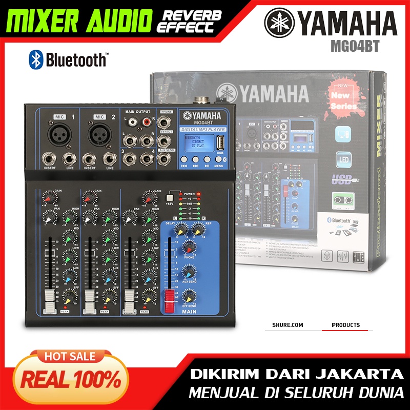 Mixer  MG04BT 4-channel DJ MIXER mendukung peralatan audio pemutaran Bluetooth/MP3/USB