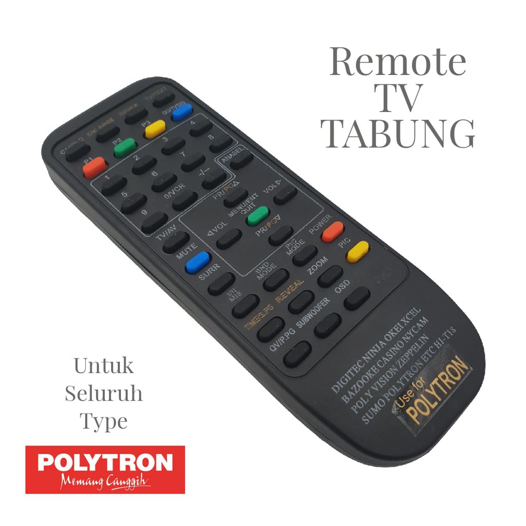 Remot untuk Tv led-lcd dan Tabung POLYTRON / Remote dapat langsung mengontrol Tv led-lcd Polytron