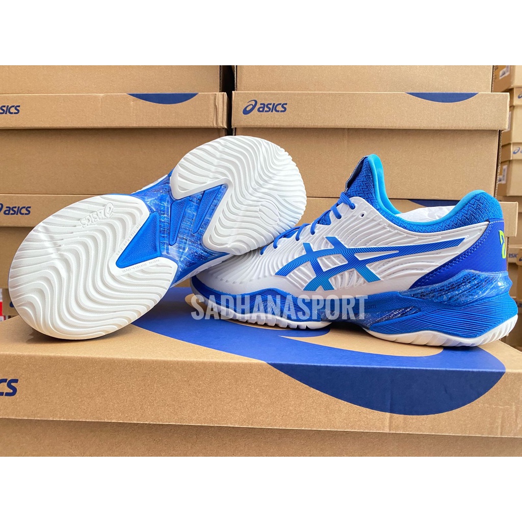 Sepatu Tenis ASICS COURT FF NOVAK White/Tuna Blue