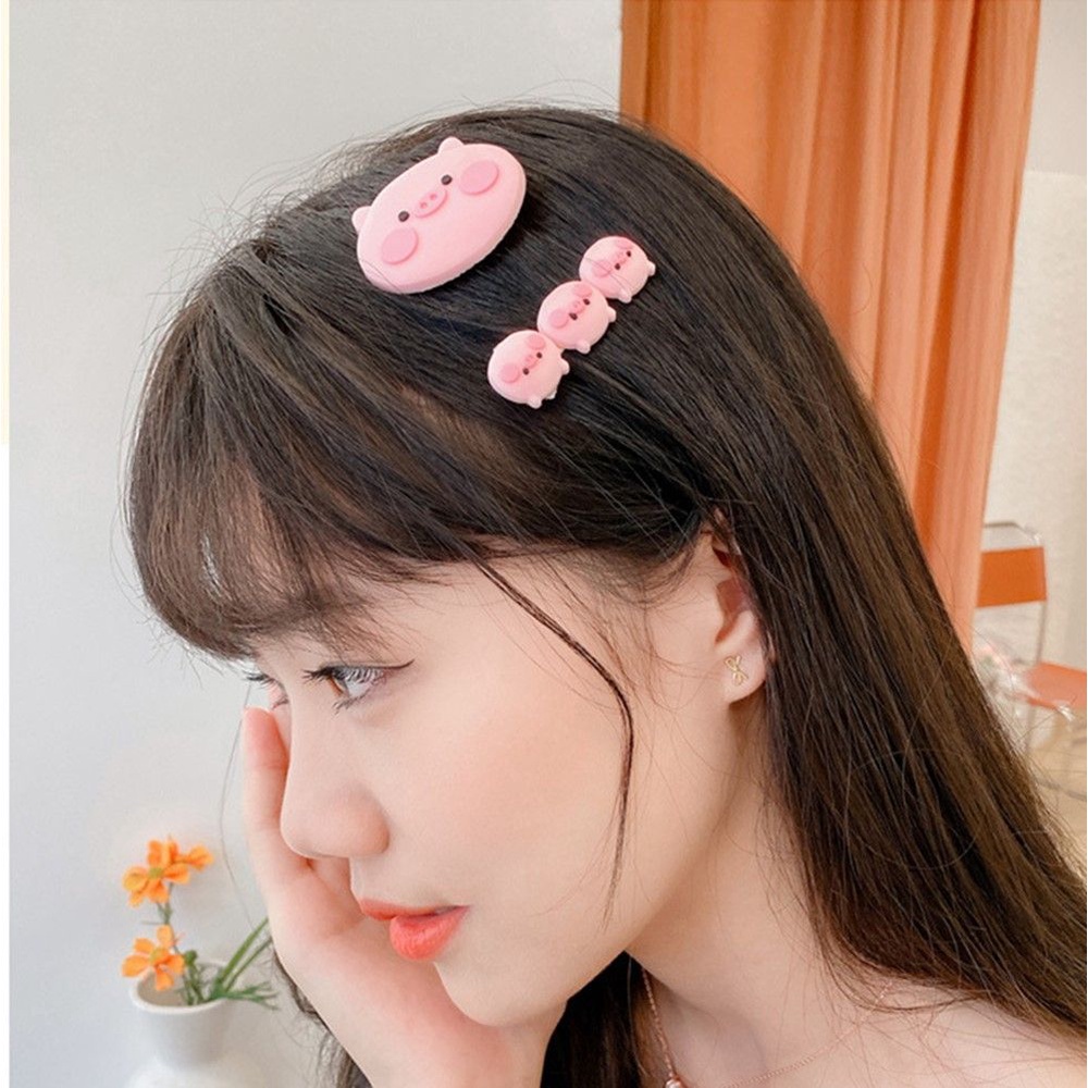 TOP for Women Girl Side Clip Cute Hairpins Hair Clip Hair Accessories Pink 2021 New Pig Bangs Clip