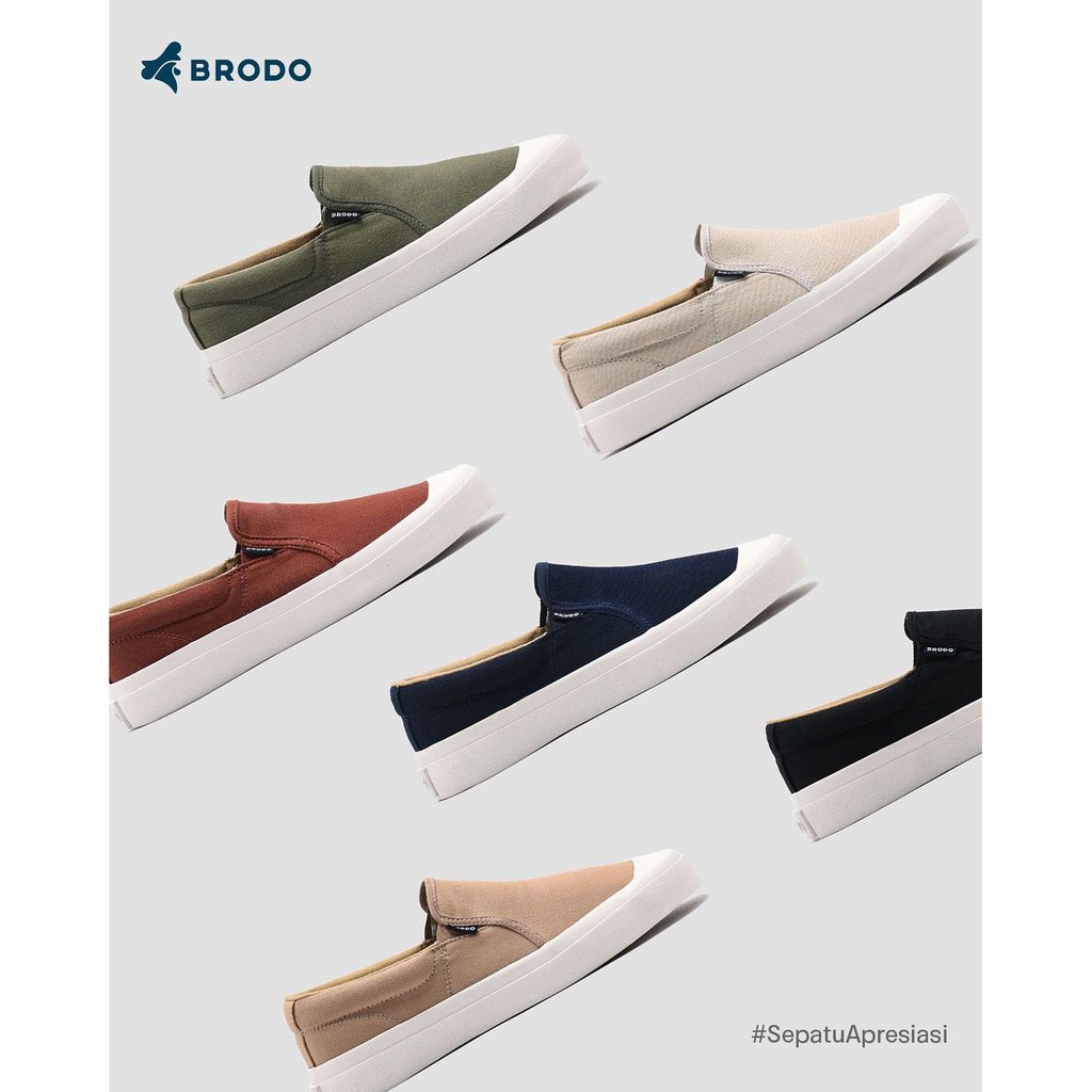Sepatu Pria Wanita Brodo Vantage V2 Slip On/Slop(Olive/Navy/Camel/Teracota/Black/Ivory)-4